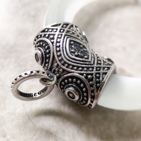 Sterling silver moon & handcrafted stainless steel links wheat chain necklace - Picture 5 of 15